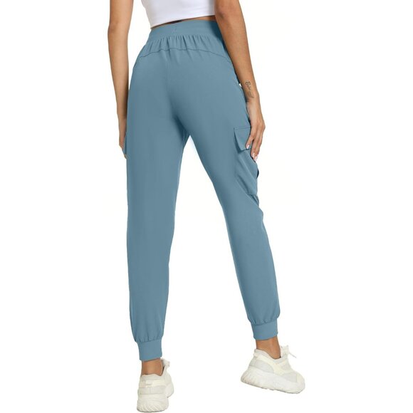 Women's Lightweight Quick Dry Cargo Joggers with Pockets for Outdoor Sports - Picture 4 of 6